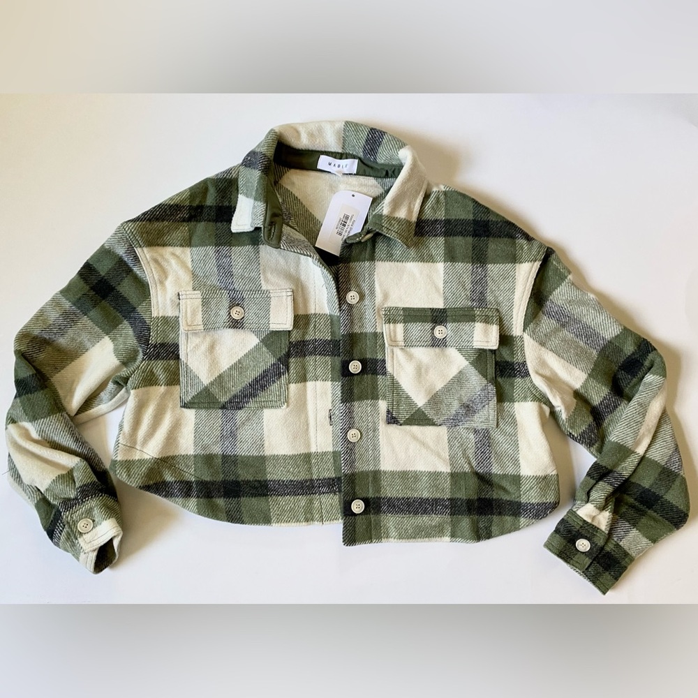 NWT Cropped Plaid Shacket